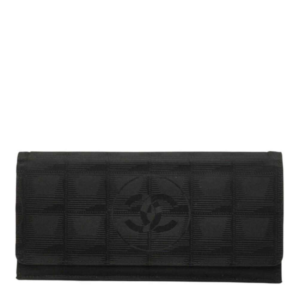 Chanel New Travel Line Long Wallet, Black Nylon, Women's CHANEL